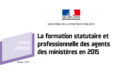 Formation statutaire et professionnelle des agents des ministères en 2015