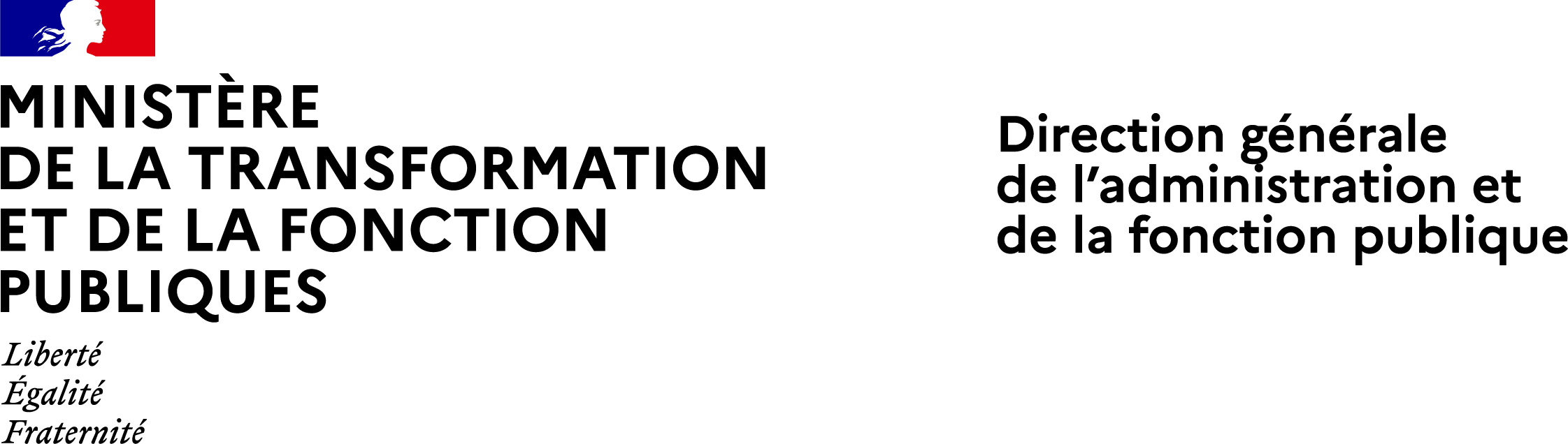 Bloc-marque du ministère de la transformation et de la fonction publiques + intitulé de la DGAFP