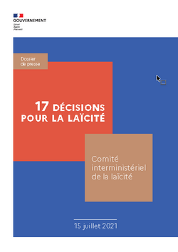 Dossier de presse - Comité interministériel de la laïcité du 15 juillet 2021